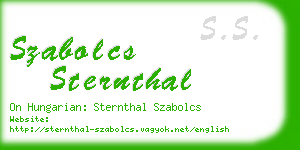 szabolcs sternthal business card